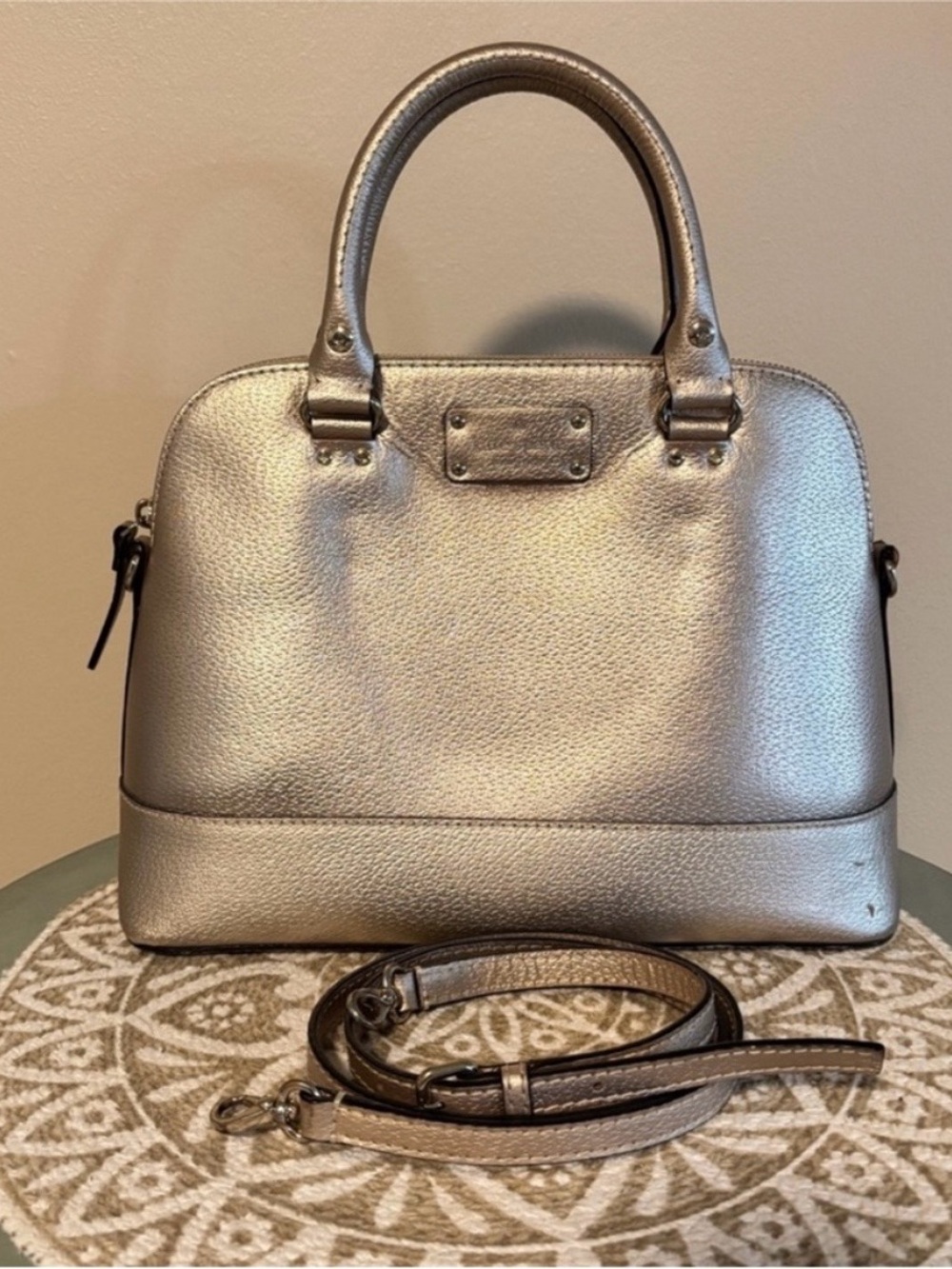 Kate Spade Metallic Golden Dome Satchel Bag